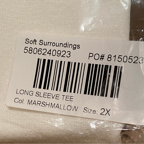 Soft Surroundings LONG SLEEVE TEE…Color Marshmallow Size 2X…BNWOT - Picture 4 of 4